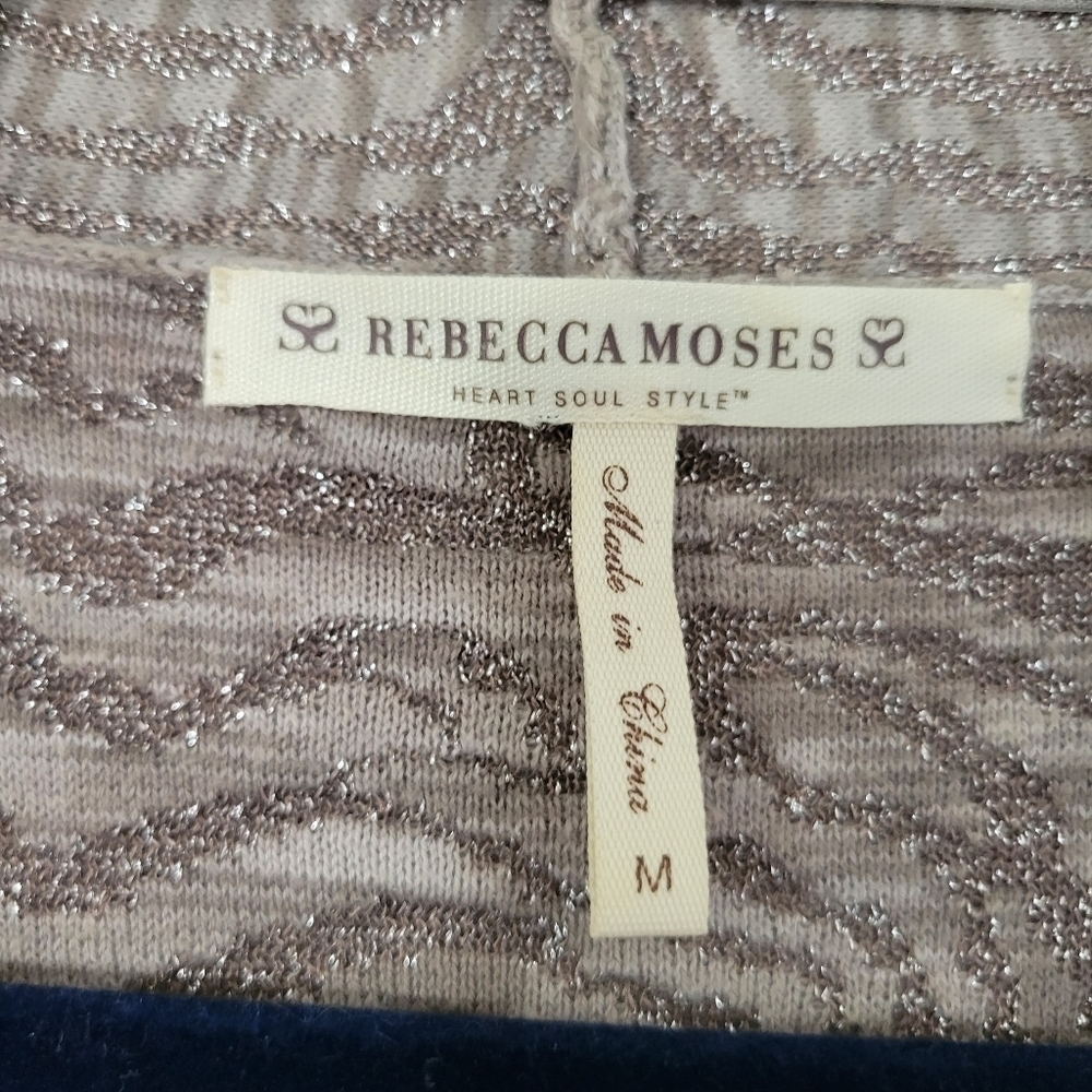 Rebecca Moses Kimono Style Animal Print Metallic Cardigan Size M - Picture 8 of 10
